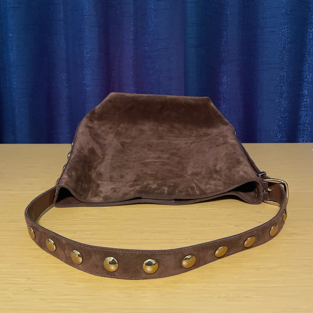 Madewell Brown Suede Studded Shoulder Bag - Picture 8 of 10